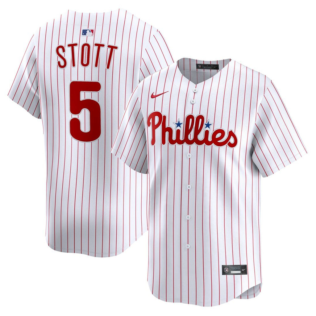 Philadelphia Phillies Bryson Stott Nike White Home Limited Player Jersey product image 1, provided for visual reference and