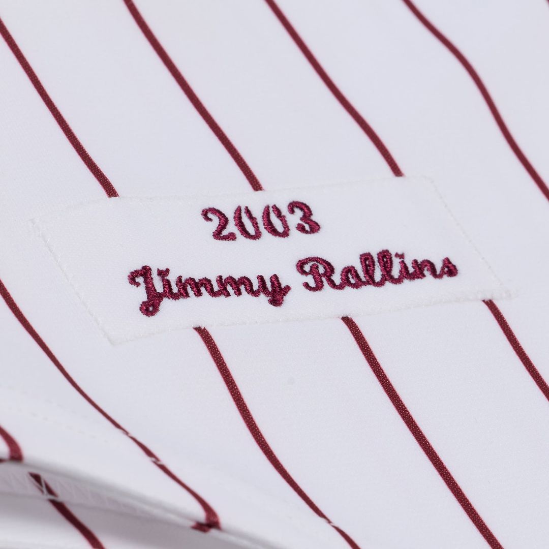Philadelphia Phillies Jimmy Rollins Mitchell & Ness White 2003 Cooperstown Collection Authentic Jersey product image 5,
