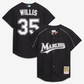Florida Marlins Dontrelle Willis Mitchell & Ness Black Cooperstown Collection Mesh Batting Practice Button-Up Jersey product