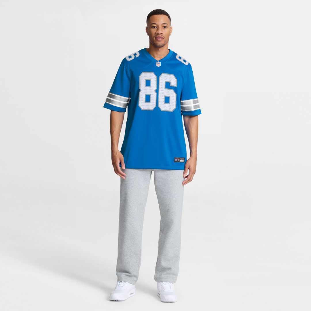 Detroit Lions Anthony Firkser Nike Blue Team Game Jersey product image 4, provided for visual reference and product detail