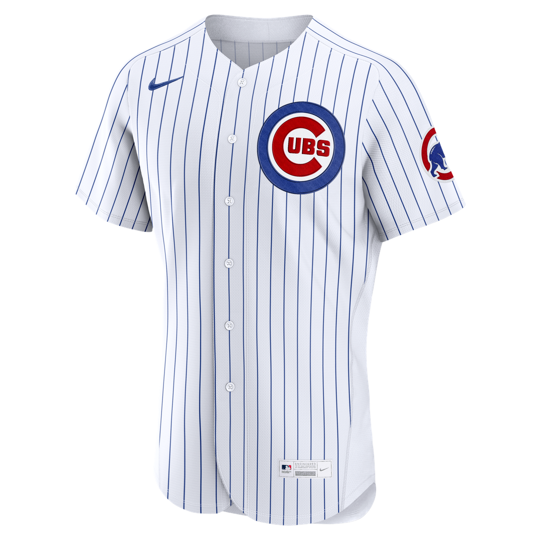 Chicago Cubs Nike White Home Authentic Custom Jersey product image 2, provided for visual reference and product detail review