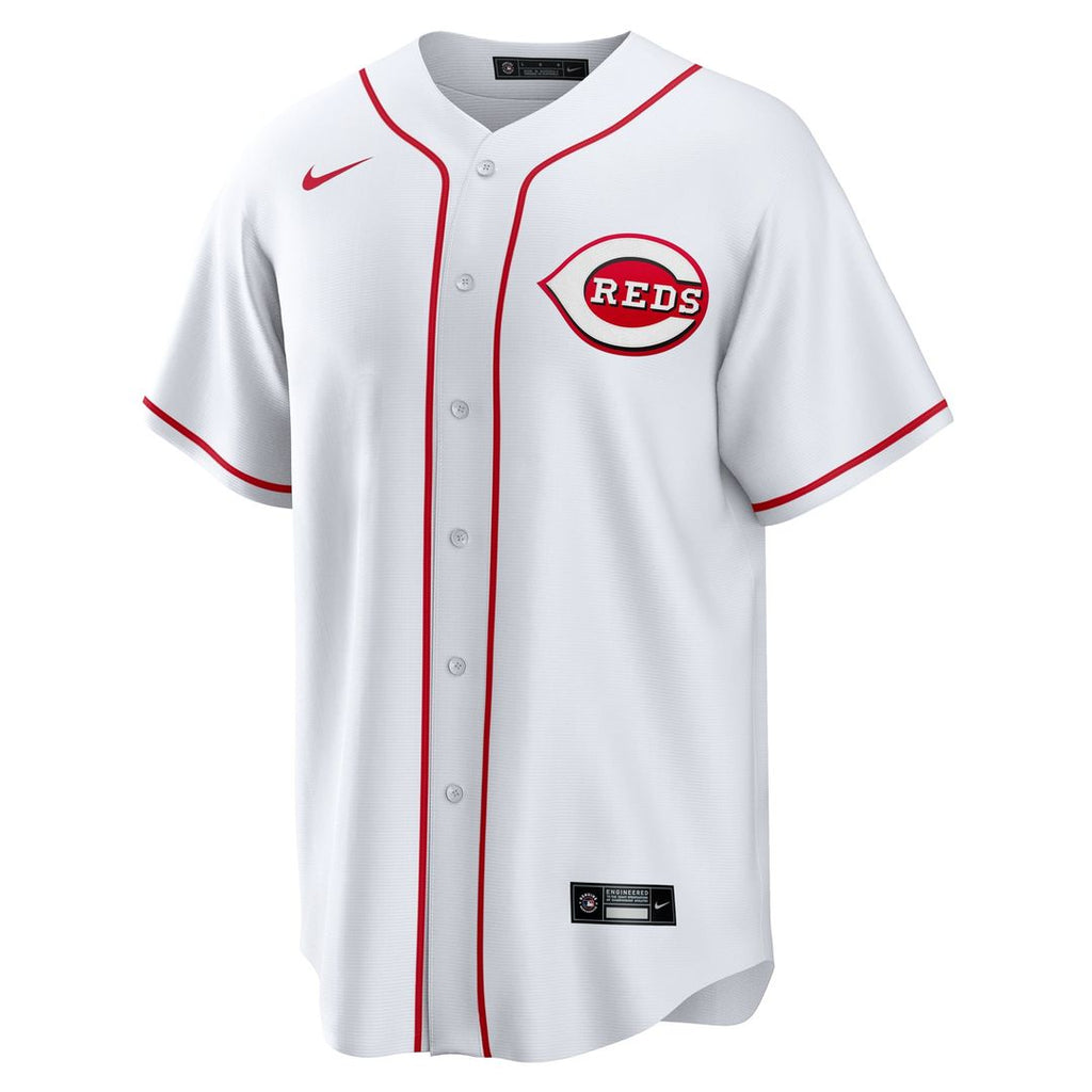 Cincinnati Reds Nike White #1 Groom Home Replica Jersey product image 2, provided for visual reference and product detail