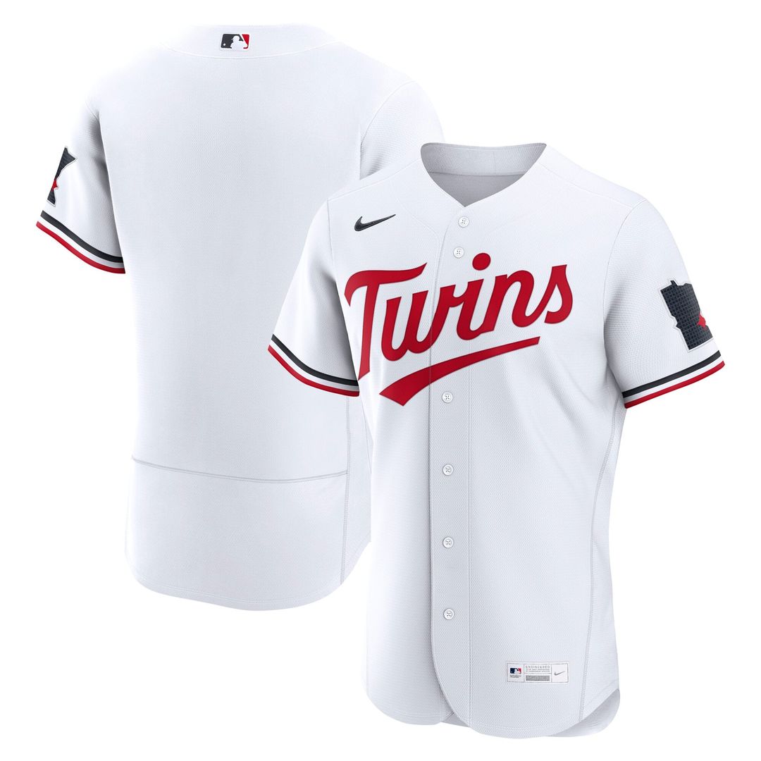 Minnesota Twins Nike White Home Authentic Jersey product image 1, provided for visual reference and product detail review