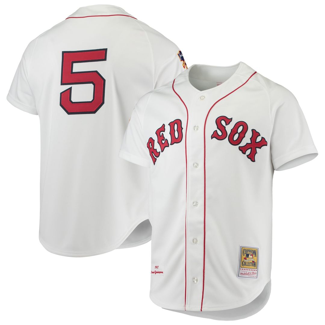 Boston Red Sox Nomar Garciaparra Mitchell & Ness White 1997 Cooperstown Collection Authentic Jersey product image 1,