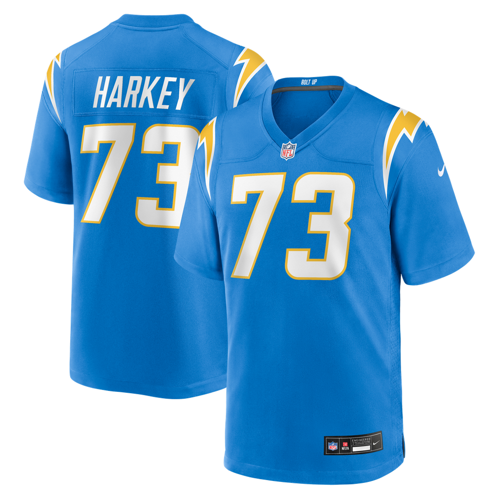 Los Angeles Chargers Alex Harkey Nike Powder Blue Team Game Jersey product image 1, provided for visual reference and