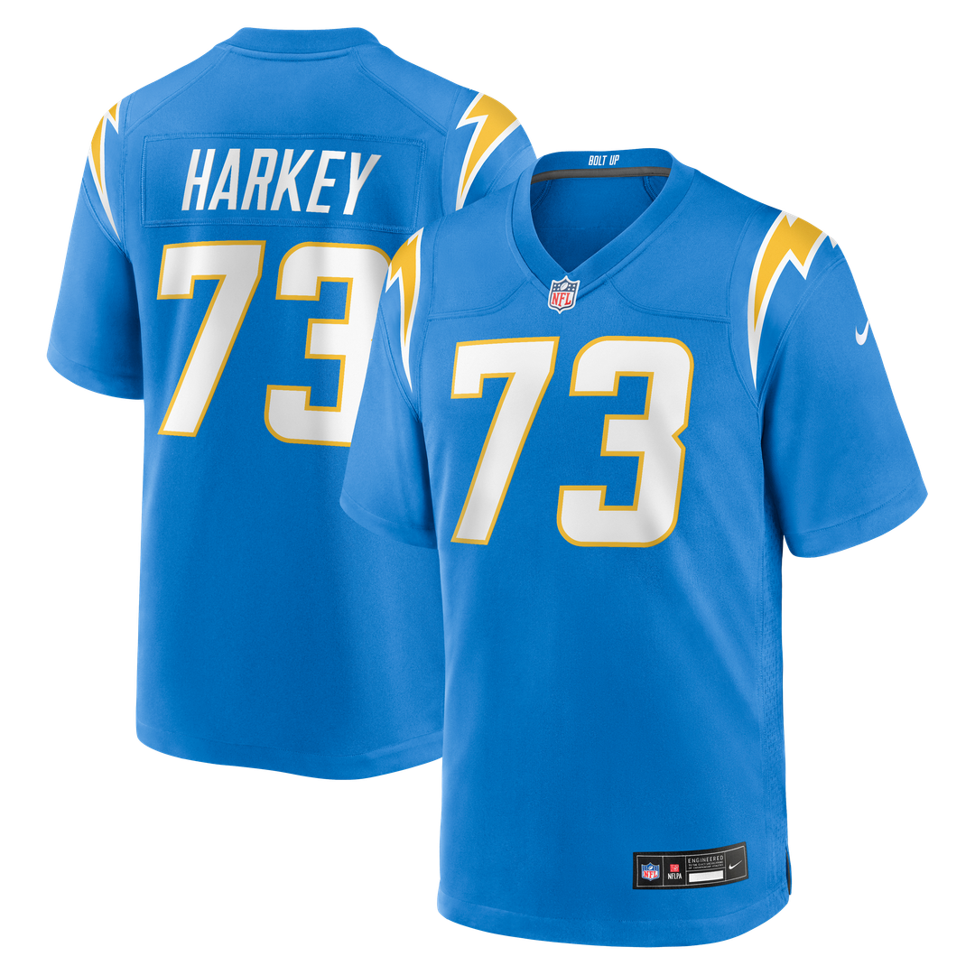 Los Angeles Chargers Alex Harkey Nike Powder Blue Team Game Jersey product image 1, provided for visual reference and