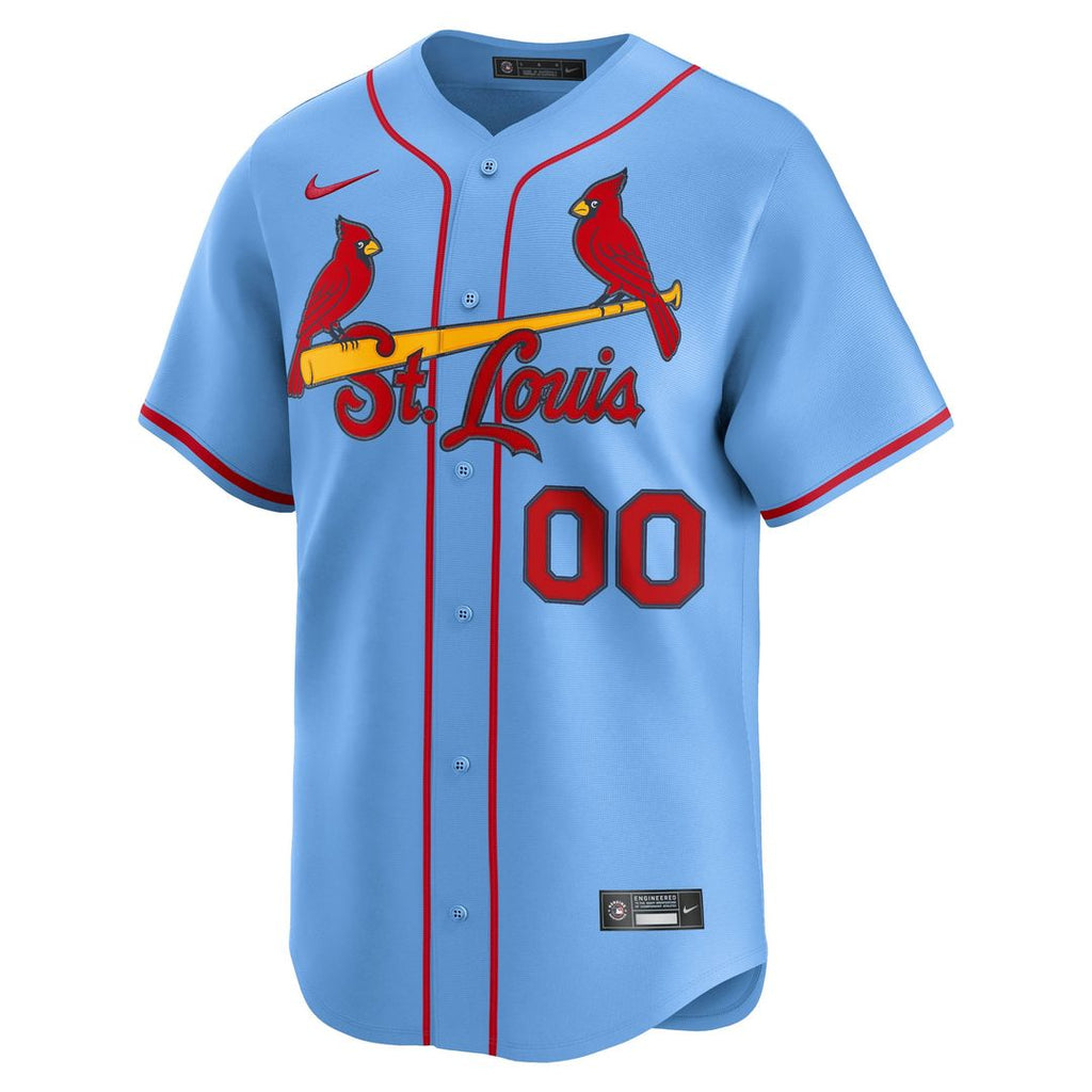 St. Louis Cardinals Nike Light Blue Alternate Limited Custom Jersey product image 2, provided for visual reference and