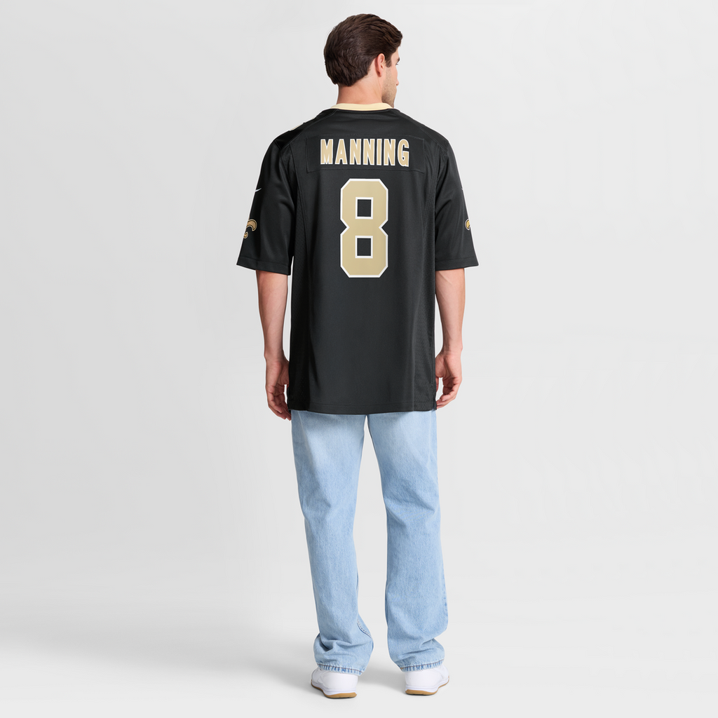 New Orleans Saints Archie Manning Nike Black Game Retired Player Jersey product image 8, provided for visual reference and