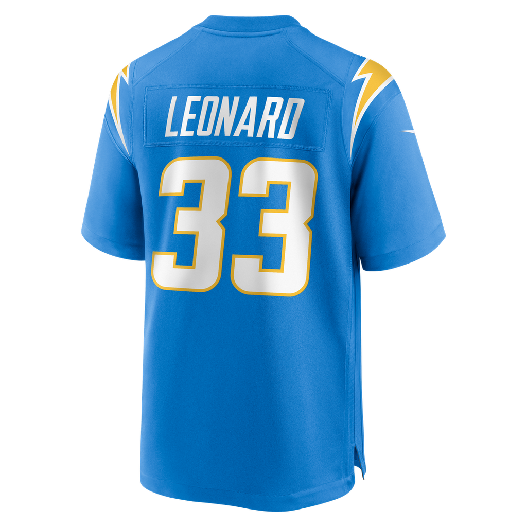Los Angeles Chargers Deane Leonard Nike Powder Blue Game Player Jersey product image 3, provided for visual reference and