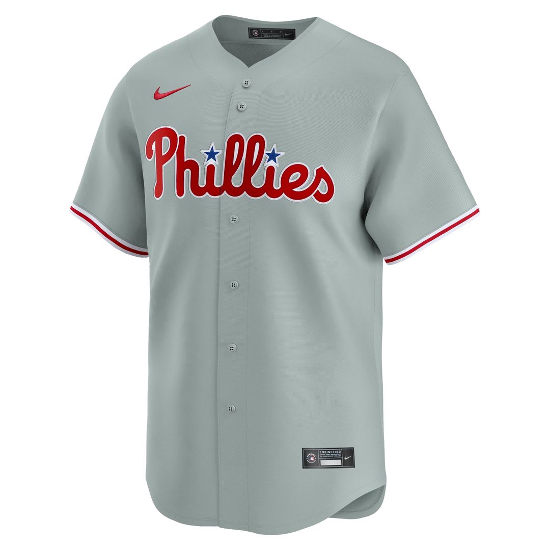 Philadelphia Phillies Bryce Harper Nike Gray Road Limited Player Jersey product image 5, provided for visual reference and