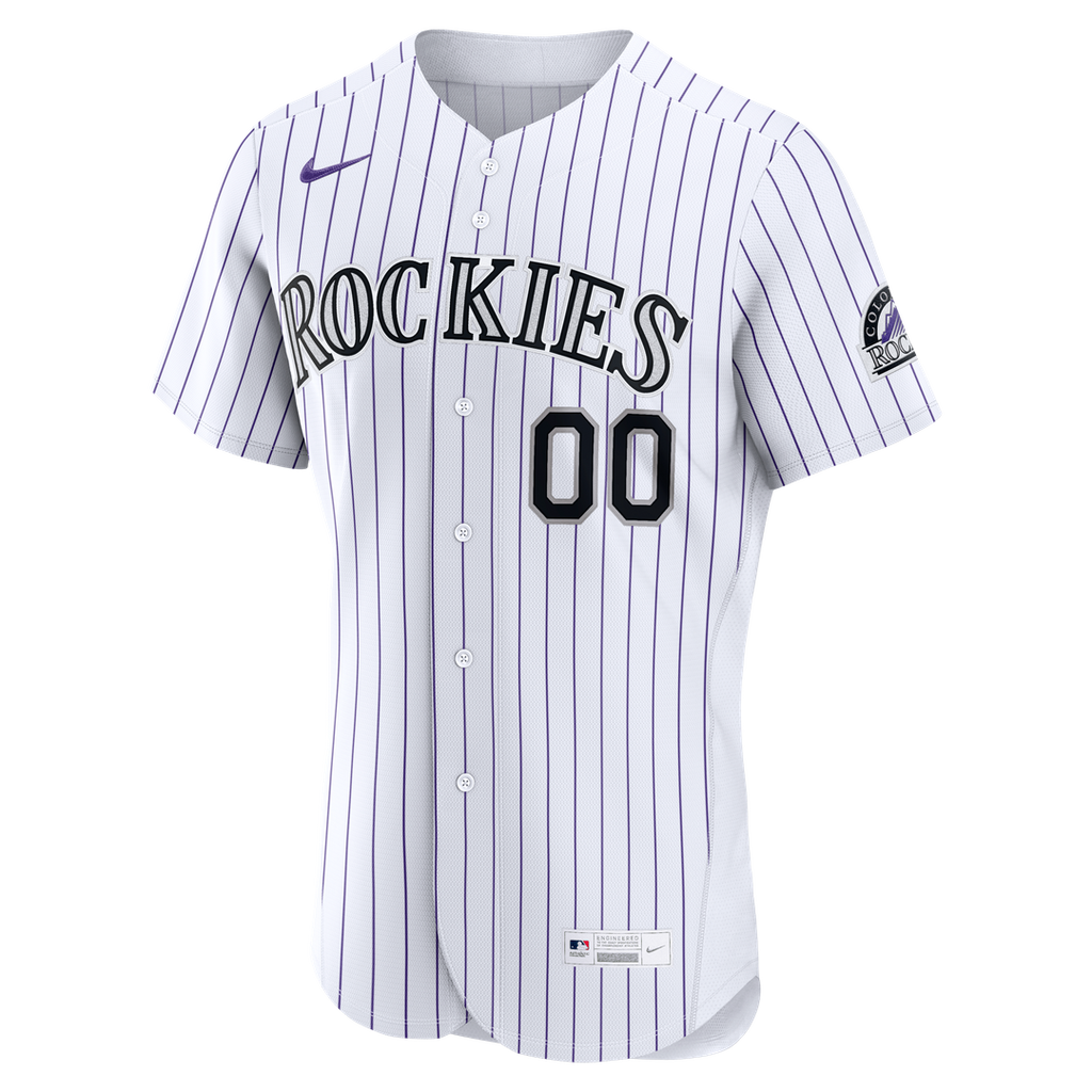 Colorado Rockies Nike White Home Authentic Custom Jersey product image 2, provided for visual reference and product detail