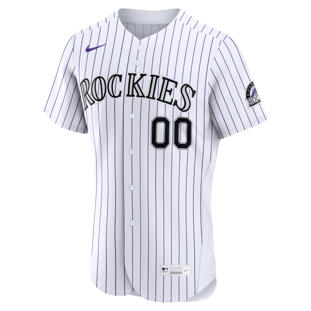 Colorado Rockies Nike White Home Authentic Custom Jersey product image 2, provided for visual reference and product detail