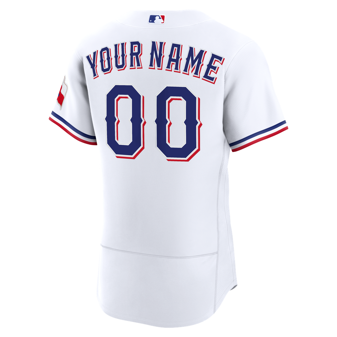 Texas Rangers Nike White Home Authentic Custom Jersey product image 3, provided for visual reference and product detail