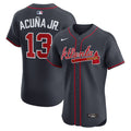 Atlanta Braves Ronald Acuña Jr. Nike Navy Alternate Elite Jersey product image 1, provided for visual reference and product