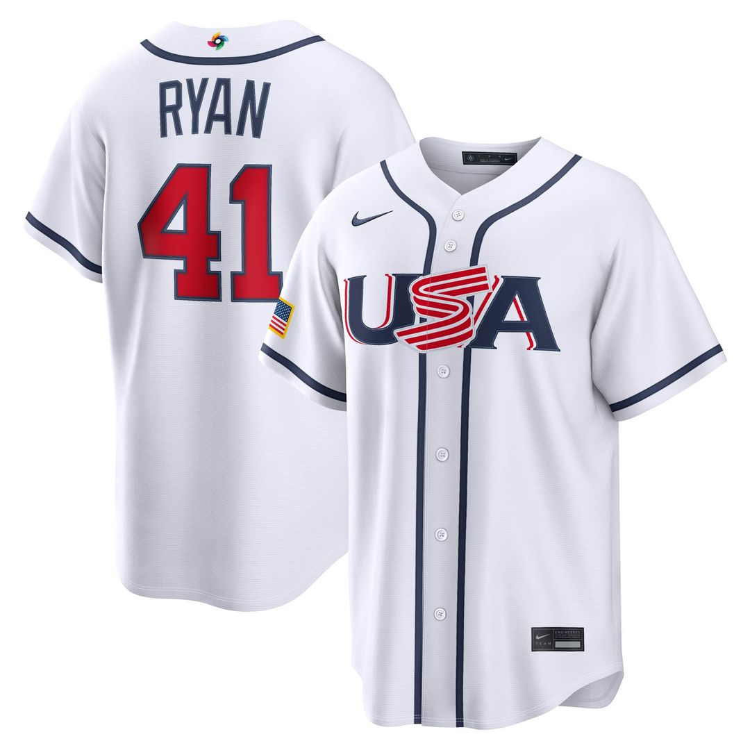 USA Baseball Joe Ryan Nike White 2026 World Baseball Classic Home Stadium Jersey product image 1, provided for visual