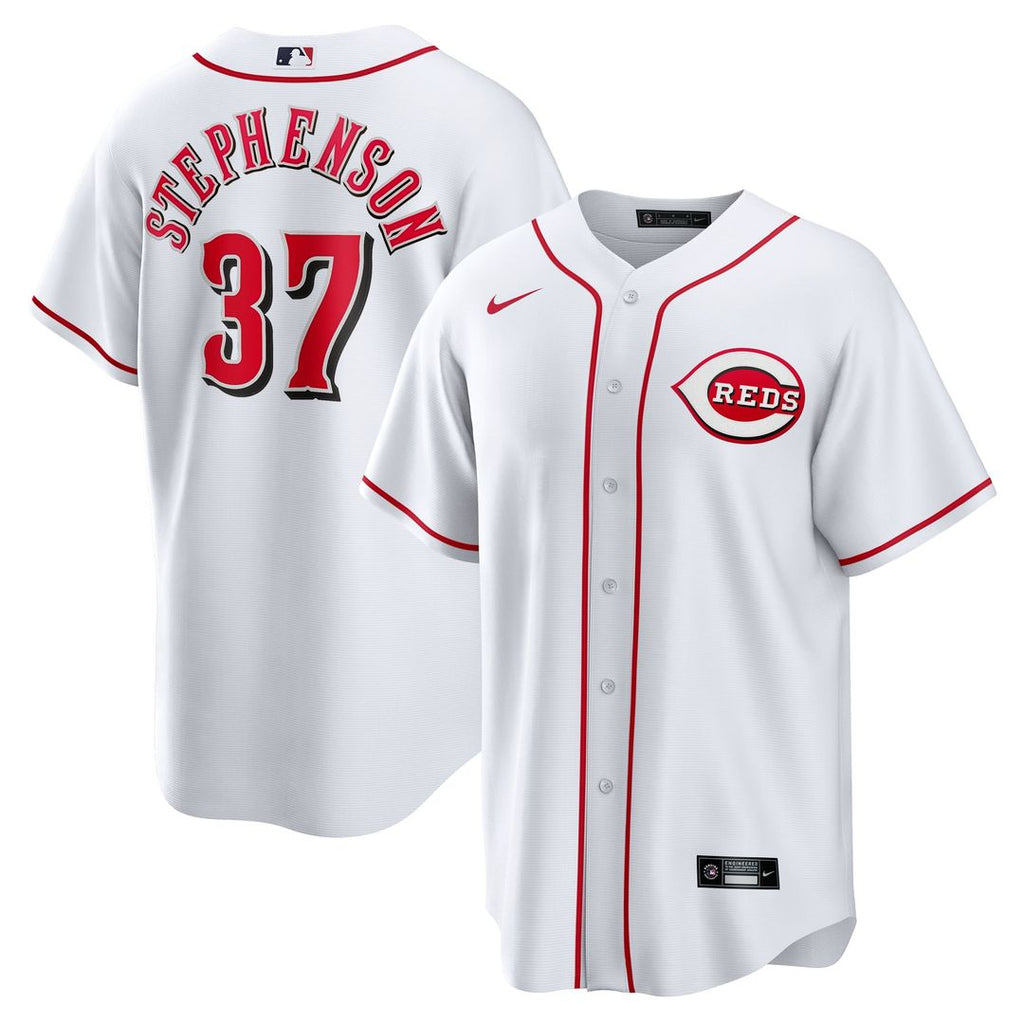 Cincinnati Reds Tyler Stephenson Nike White Home Replica Jersey product image 1, provided for visual reference and product