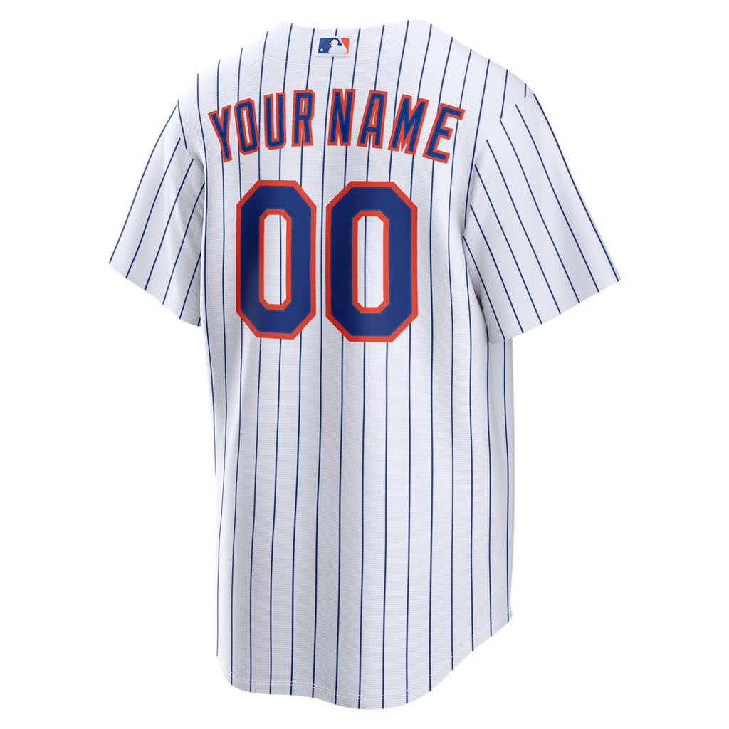 New York Mets Nike White Home Replica Custom Jersey product image 3, provided for visual reference and product detail review
