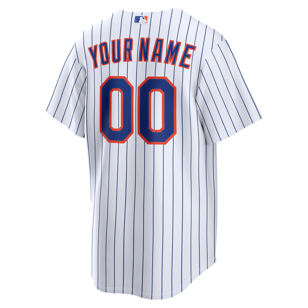 New York Mets Nike White Home Replica Custom Jersey product image 3, provided for visual reference and product detail review