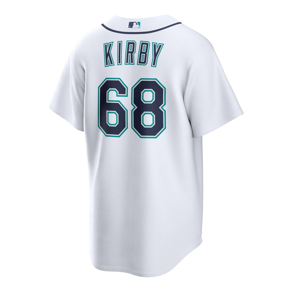 Seattle Mariners George Kirby Nike White Home Replica Jersey product image 3, provided for visual reference and product
