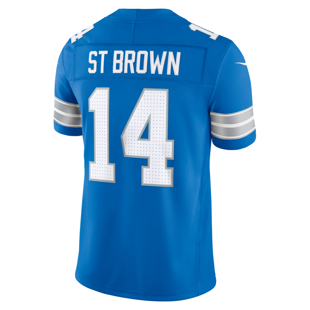 Detroit Lions Amon-Ra St. Brown Nike White Vapor F.U.S.E. Stitched Limited Jersey product image 13, provided for visual