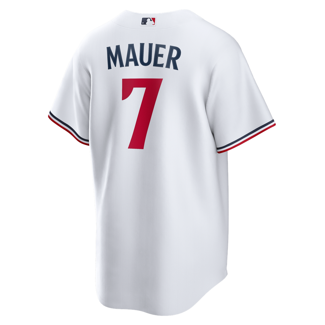 Minnesota Twins Joe Mauer Nike White Home Retired Player Replica Jersey product image 3, provided for visual reference and