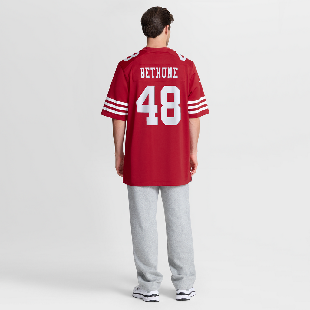 San Francisco 49ers Tatum Bethune Nike Scarlet Game Jersey product image 8, provided for visual reference and product detail