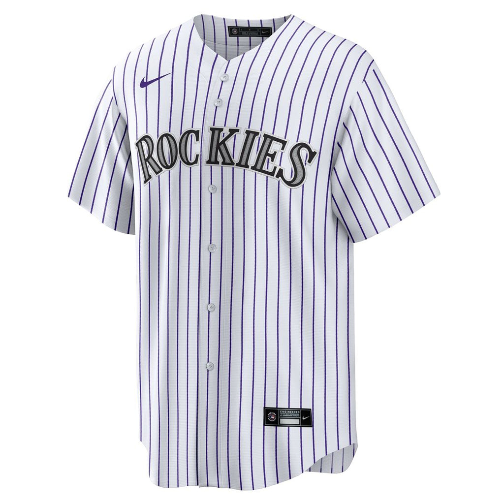 Colorado Rockies Nike White #1 Groom Home Replica Jersey product image 2, provided for visual reference and product detail