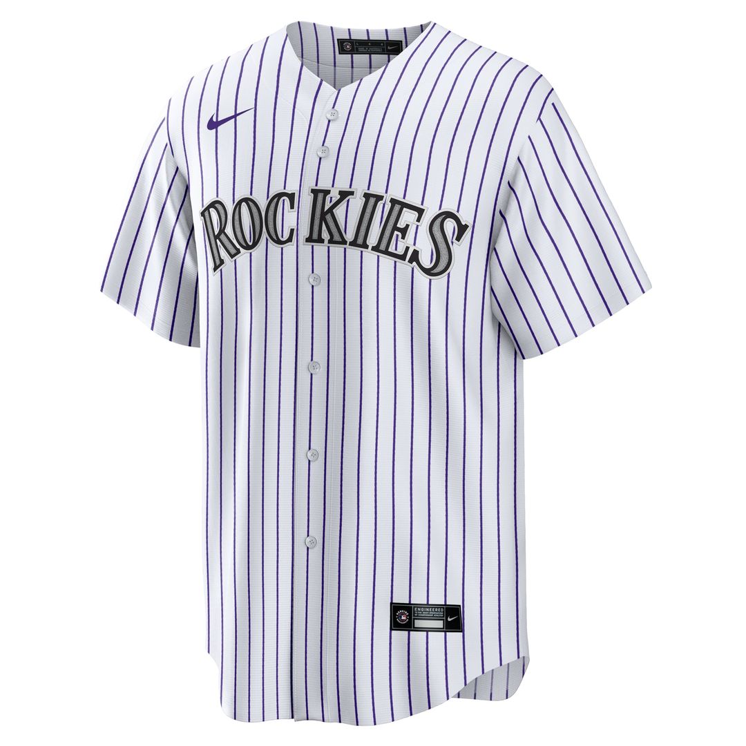 Colorado Rockies Nike White #1 Groom Home Replica Jersey product image 2, provided for visual reference and product detail