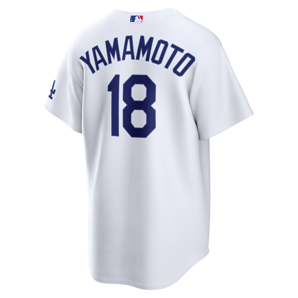 Los Angeles Dodgers Yoshinobu Yamamoto Nike White Home Stadium Jersey product image 3, provided for visual reference and