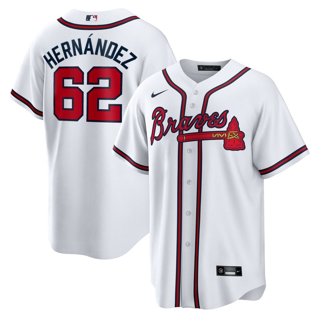 Atlanta Braves Daysbel Hernandez Nike White Home Replica Jersey product image 1, provided for visual reference and product