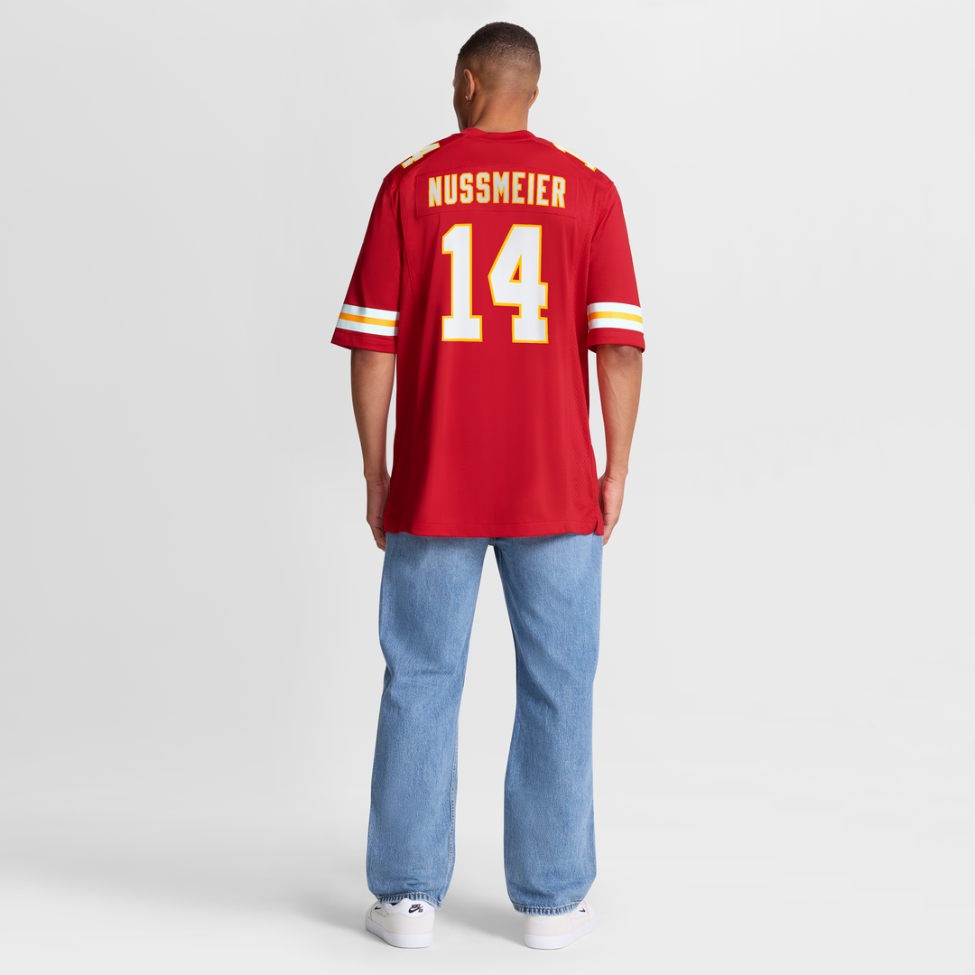 Kansas City Chiefs Garrett Nussmeier Nike Red Game Jersey product image 3, provided for visual reference and product detail