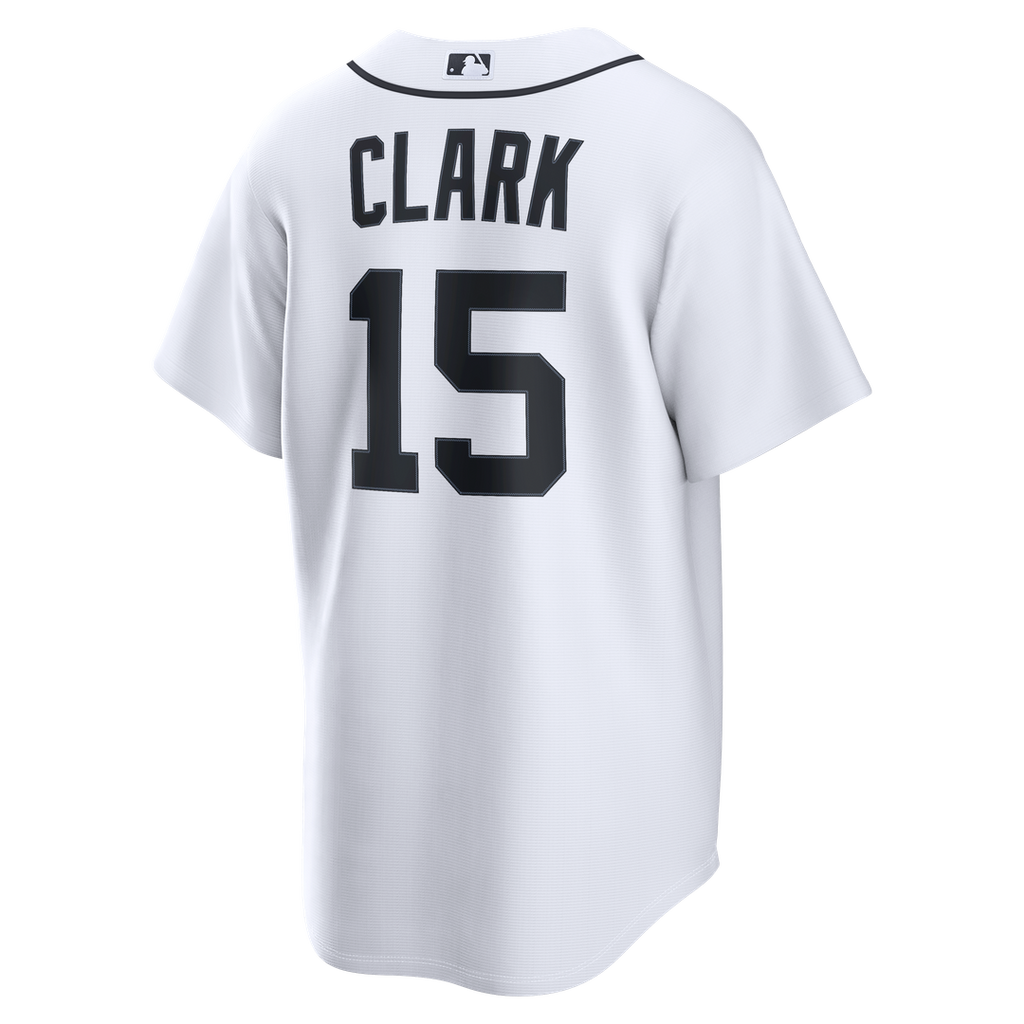 Detroit Tigers Max Clark Nike White Home Replica Jersey product image 5, provided for visual reference and product detail