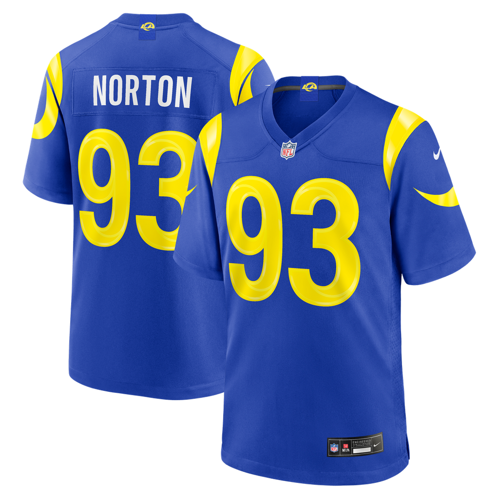 Los Angeles Rams Bill Norton Nike Royal Team Game Jersey product image 1, provided for visual reference and product detail