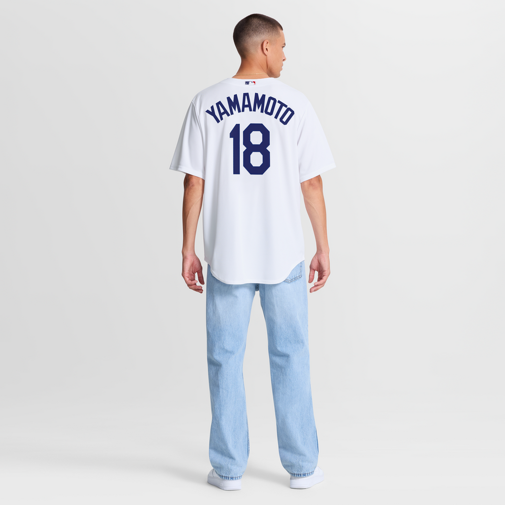 Los Angeles Dodgers Yoshinobu Yamamoto Nike White Home Replica Jersey product image 5, provided for visual reference and