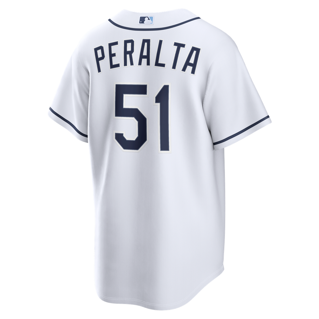 Tampa Bay Rays Freddy Peralta Nike White Home Replica Jersey product image 3, provided for visual reference and product