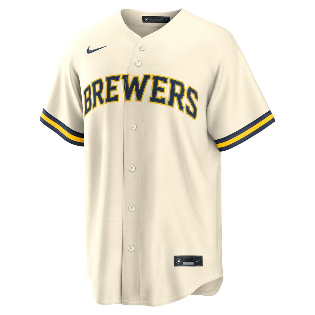 Milwaukee Brewers Andrew Vaughn Nike Cream Home Replica Jersey product image 4, provided for visual reference and product
