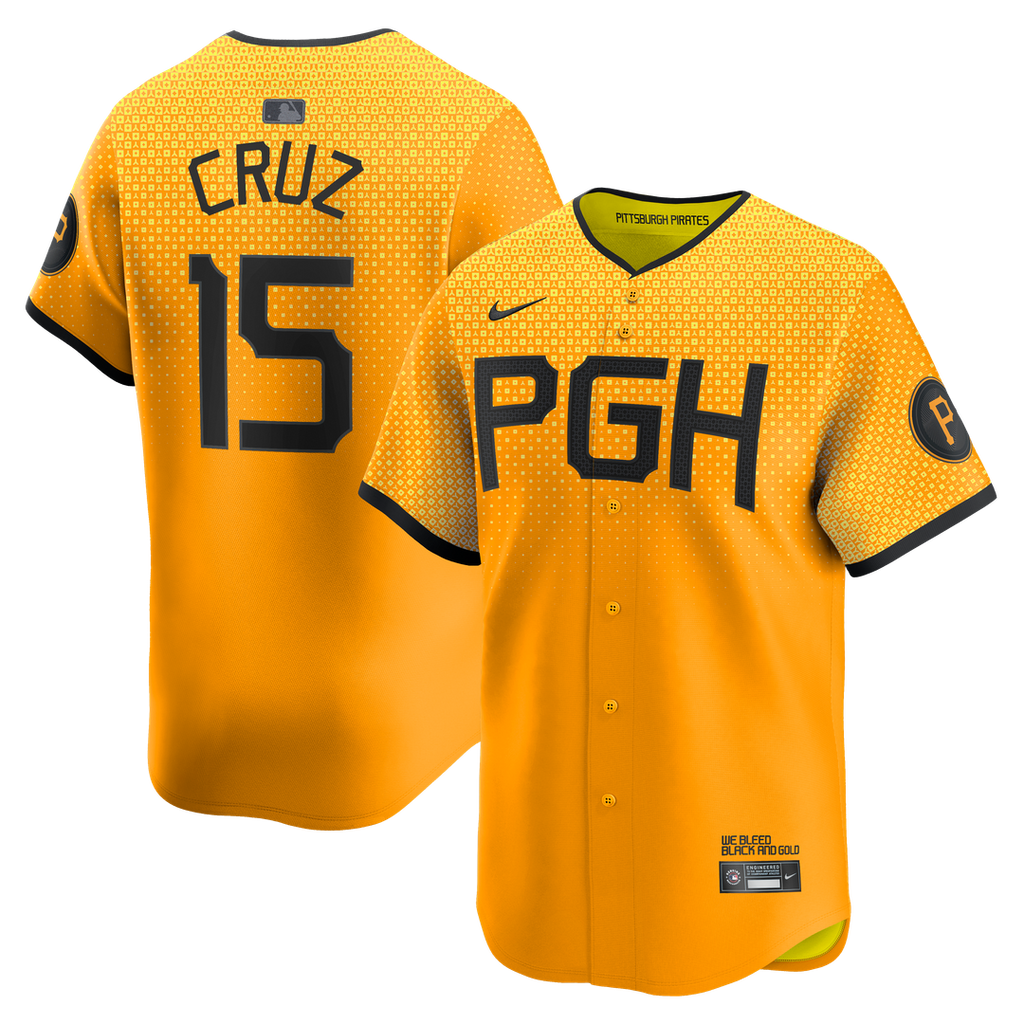 Pittsburgh Pirates Oneil Cruz Nike Gold City Connect Limited Jersey product image 1, provided for visual reference and