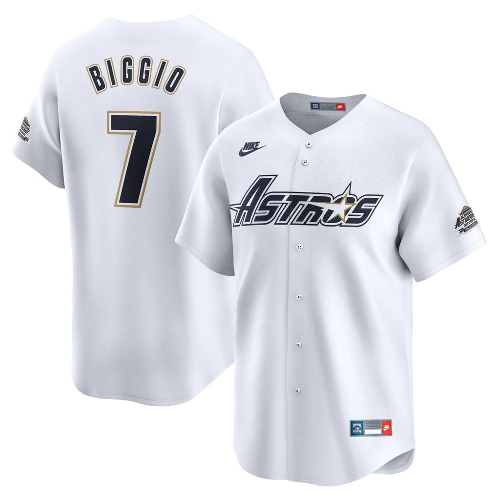 Houston Astros Craig Biggio Nike White Throwback Cooperstown Collection Limited Jersey product image 1, provided for visual