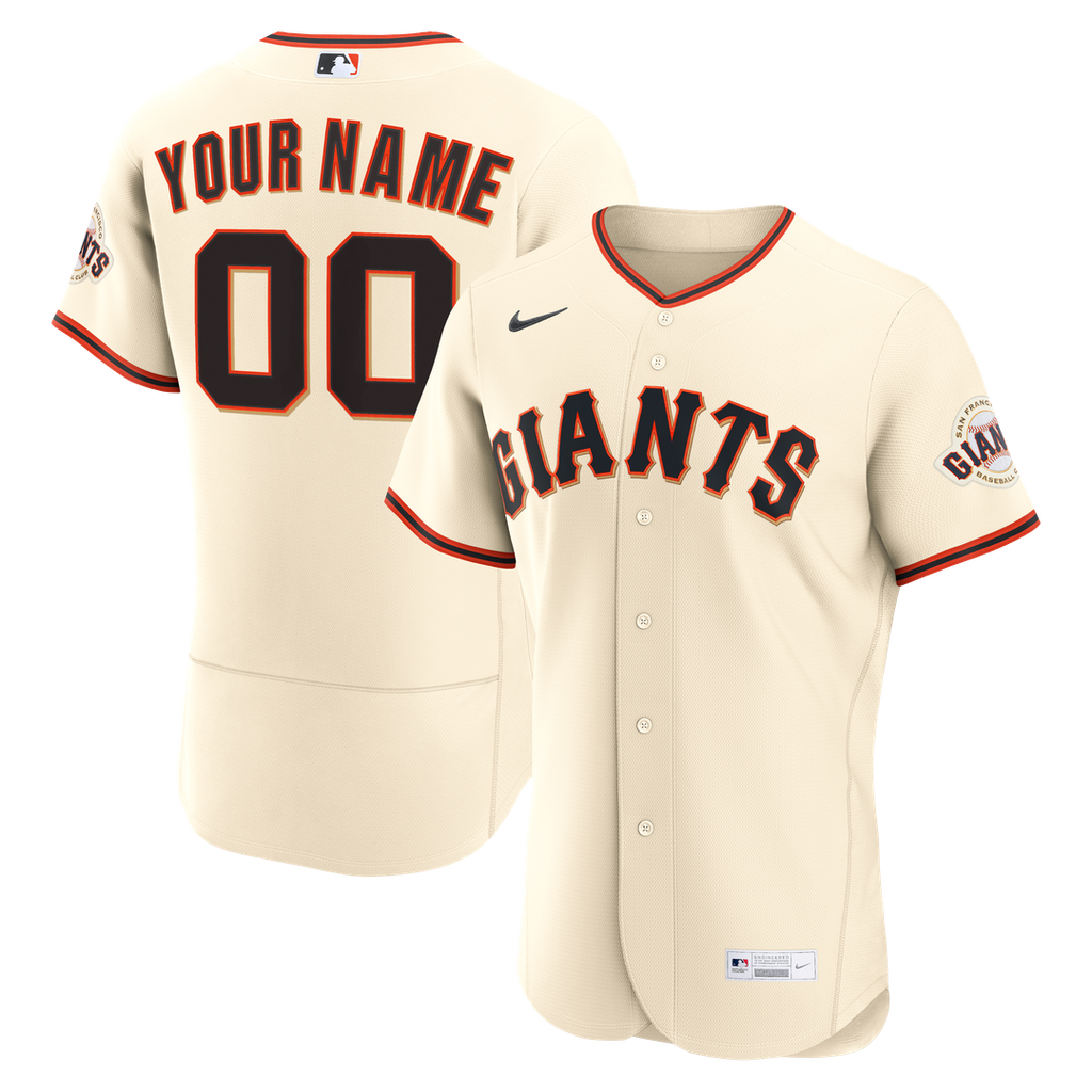 San Francisco Giants Nike Cream Home Authentic Custom Jersey product image 1, provided for visual reference and product