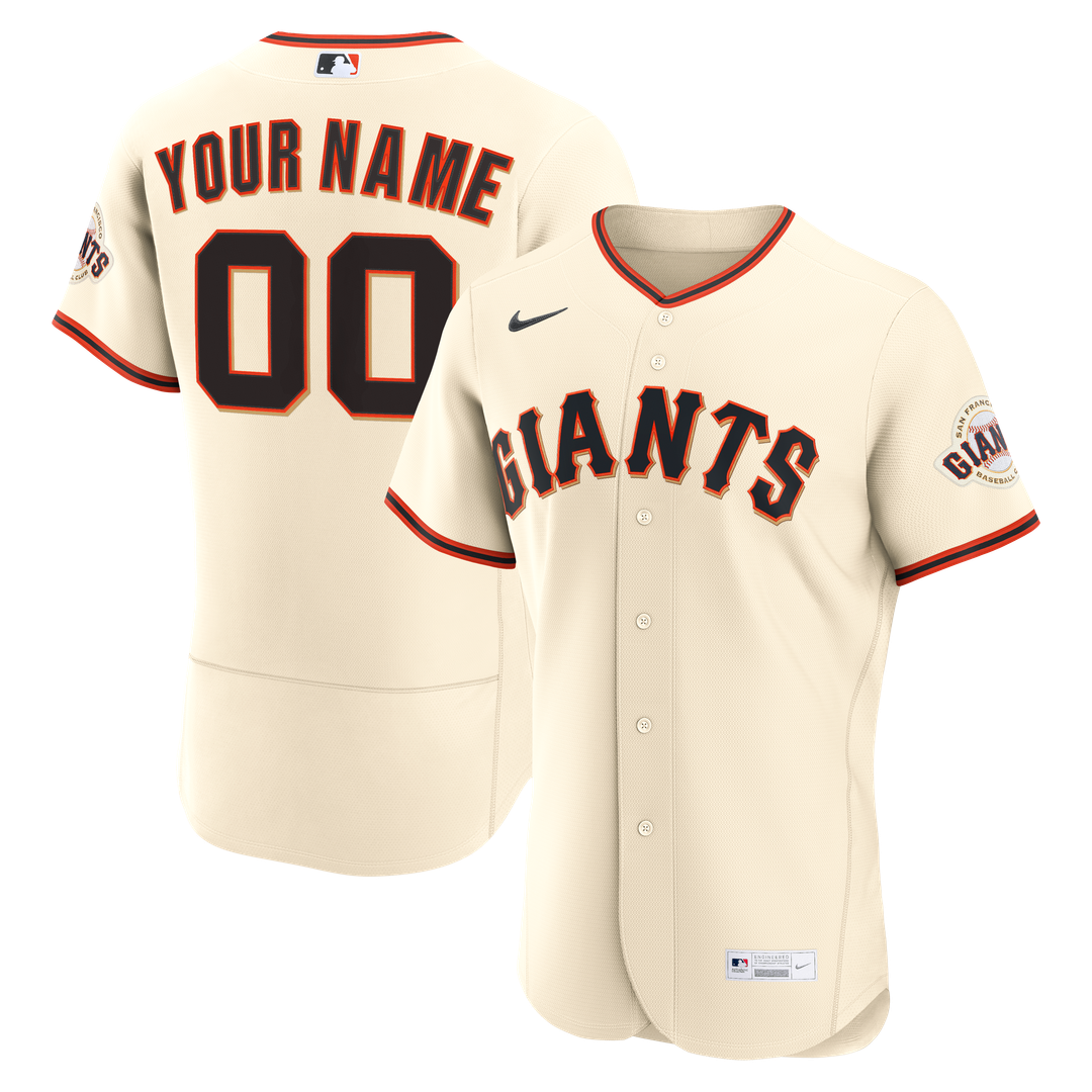 San Francisco Giants Nike Cream Home Authentic Custom Jersey product image 1, provided for visual reference and product
