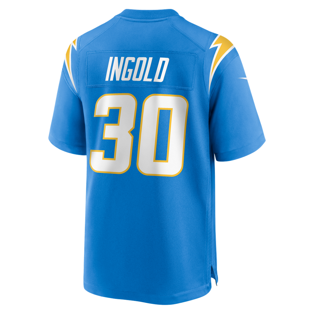 Los Angeles Chargers Alec Ingold Nike Powder Blue Team Game Jersey product image 5, provided for visual reference and