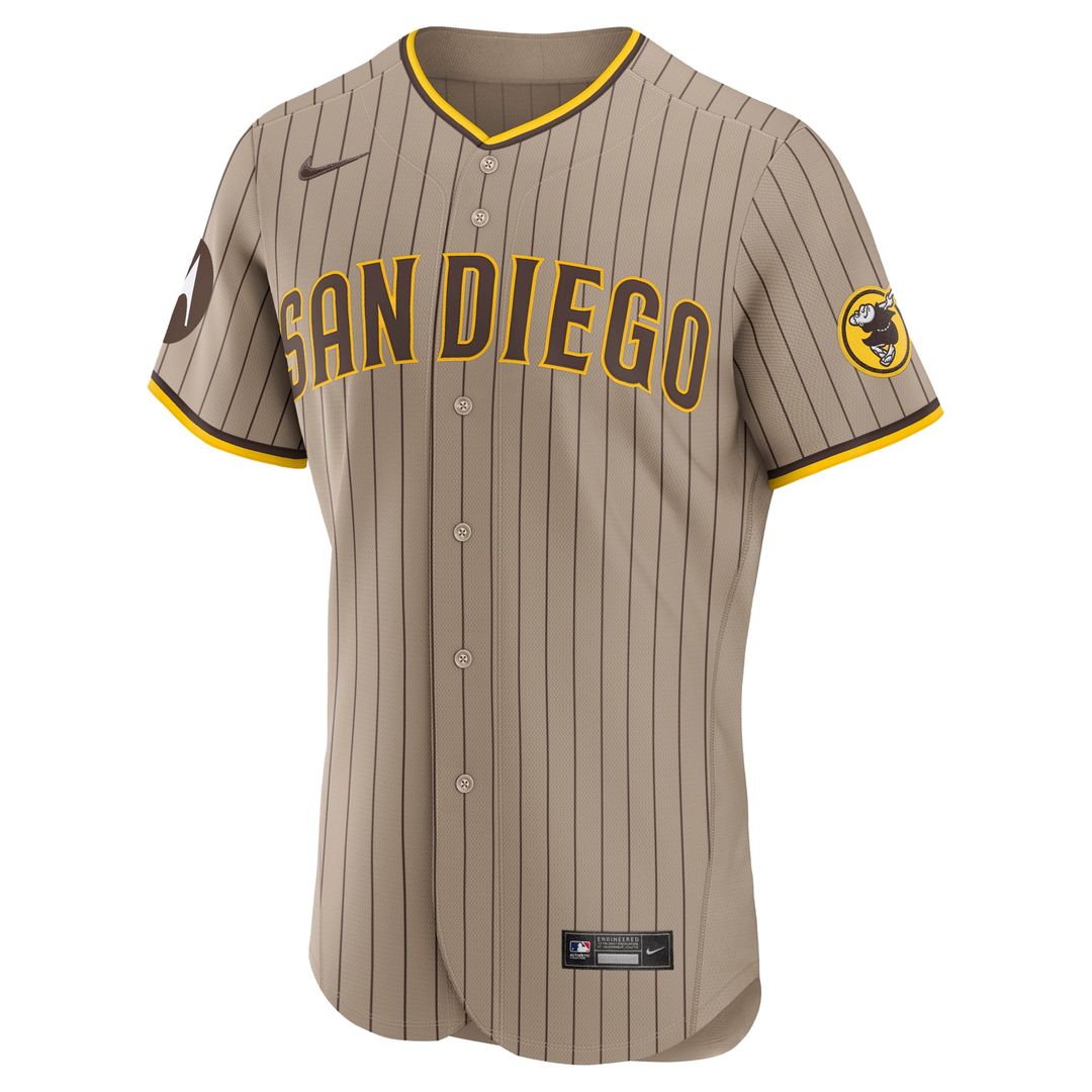 San Diego Padres Nike Khaki Alternate Sponsor Patch Authentic Jersey product image 2, provided for visual reference and