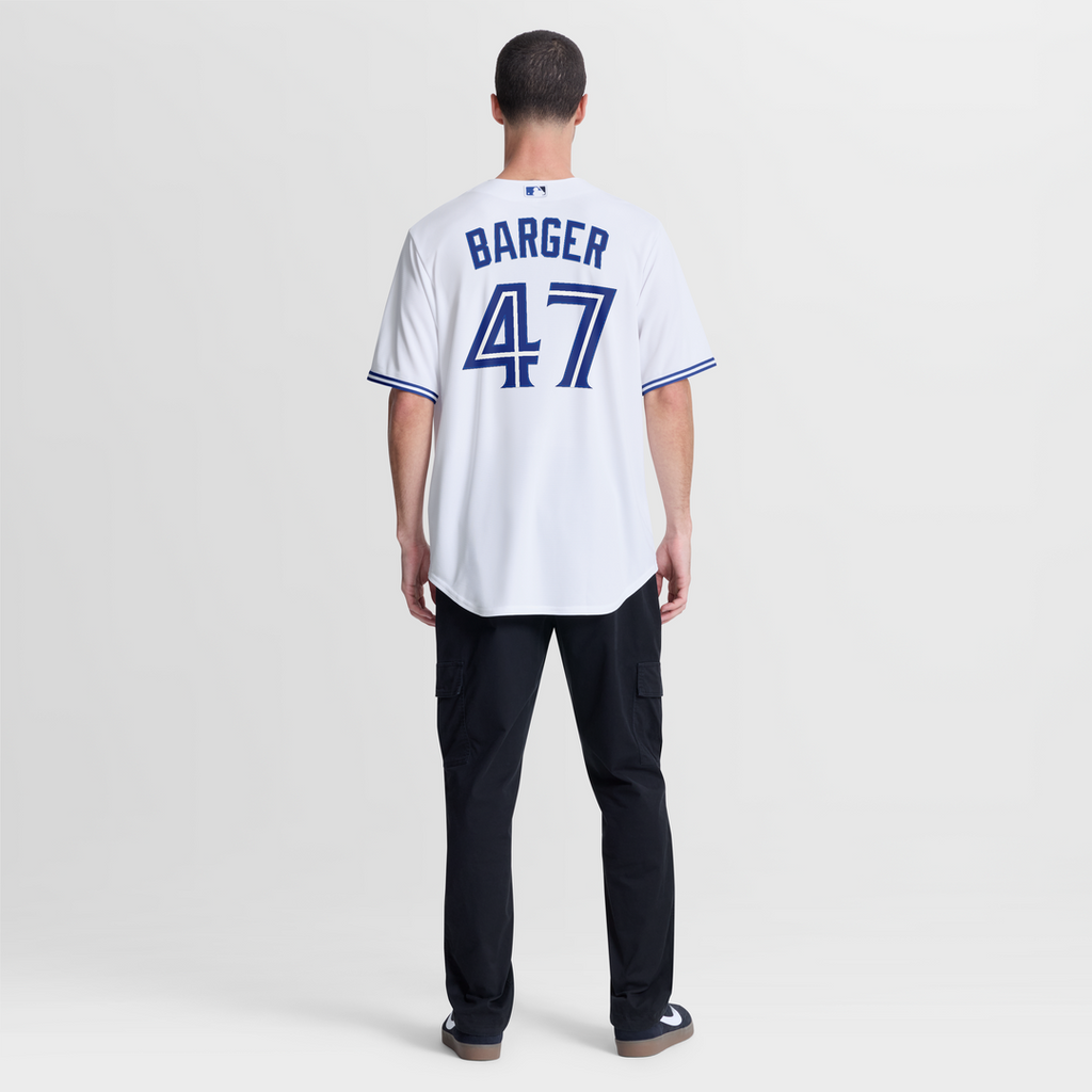 Toronto Blue Jays Addison Barger Nike White Home Replica Jersey product image 5, provided for visual reference and product