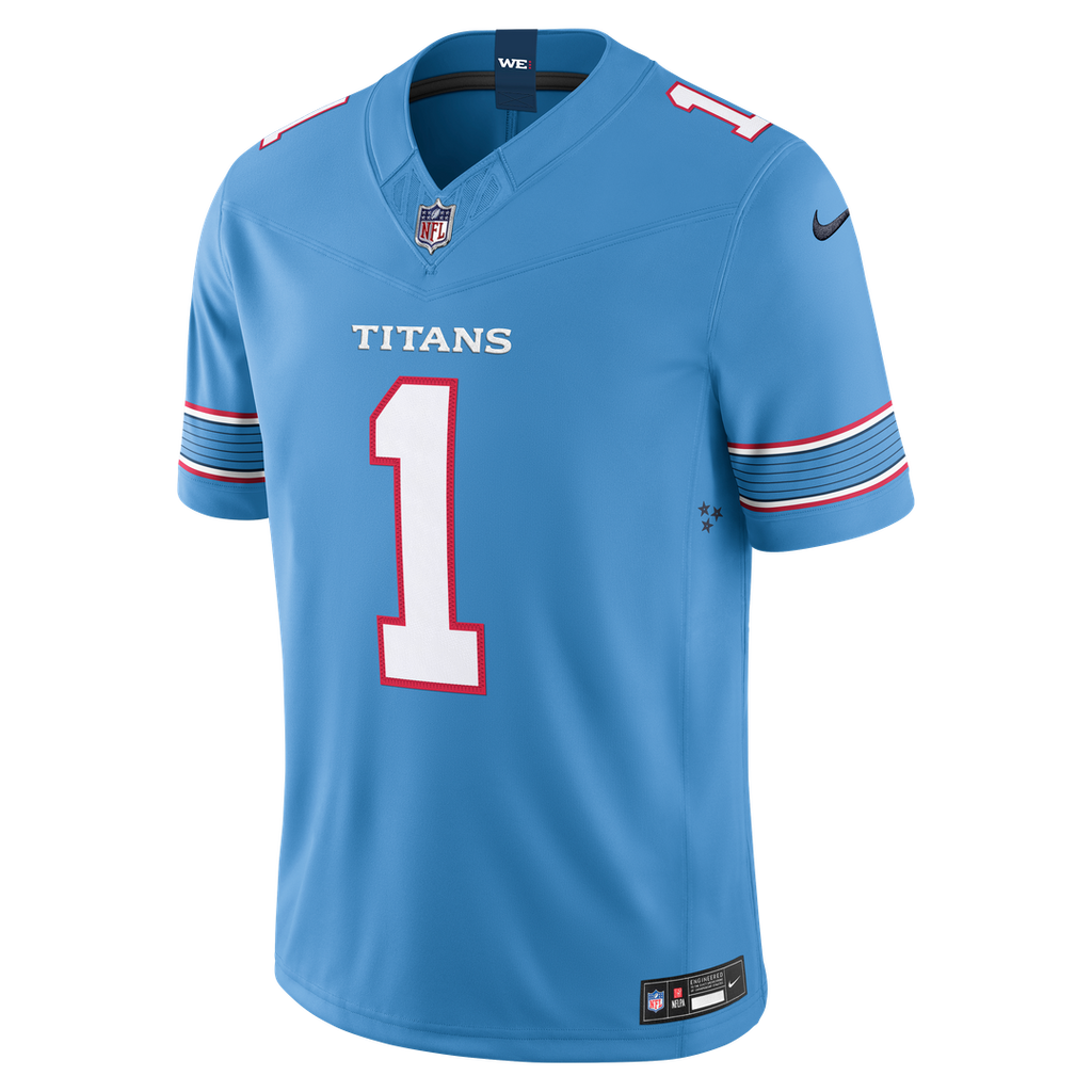 Tennessee Titans Cameron Ward Nike Light Blue Team Vapor F.U.S.E. Stitched Limited Jersey product image 15, provided for