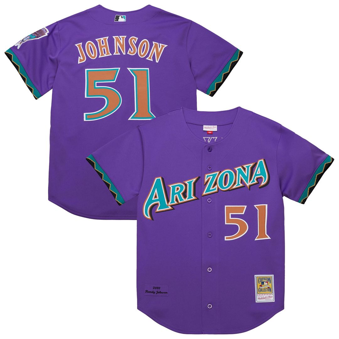 Arizona Diamondbacks Randy Johnson Mitchell & Ness Purple 2000 Throwback Authentic Jersey product image 11, provided for