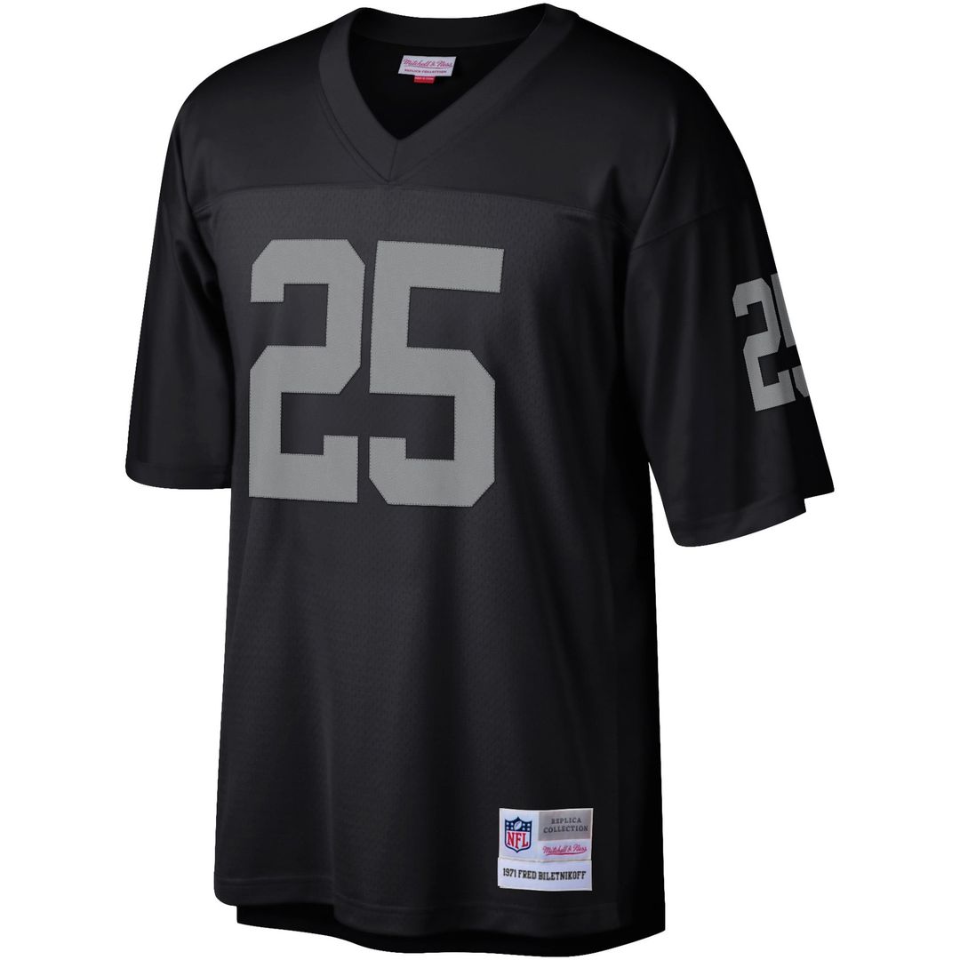 Las Vegas Raiders Fred Biletnikoff Mitchell & Ness Black Legacy Replica Jersey product image 2, provided for visual
