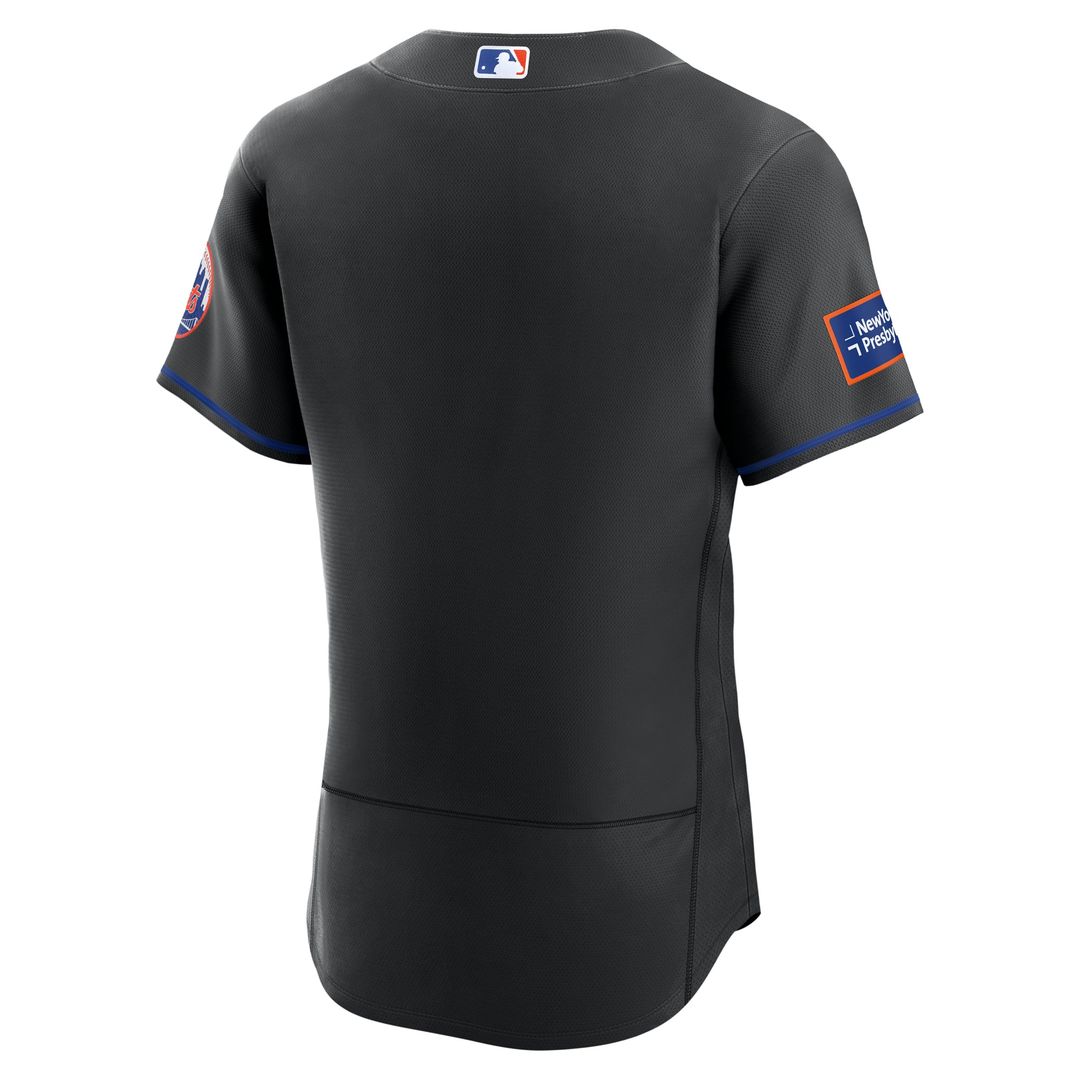 New York Mets Nike Black Alternate Sponsor Patch Authentic Jersey product image 3, provided for visual reference and product