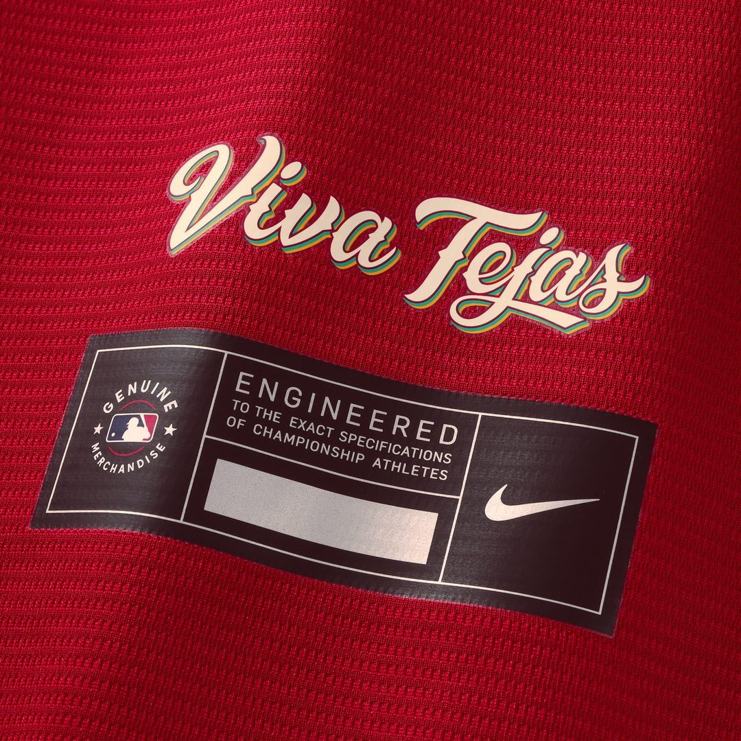Texas Rangers Nike Red 2026 City Connect Stadium Jersey product image 11, provided for visual reference and product detail