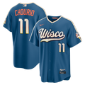 Milwaukee Brewers Jackson Chourio Nike Mineral Blue 2026 City Connect Stadium Jersey product image 1, provided for visual
