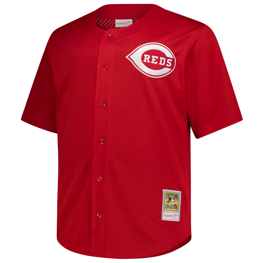 Cincinnati Reds Deion Sanders Mitchell & Ness Red Big & Tall Cooperstown Mesh Batting Practice Jersey product image 2,